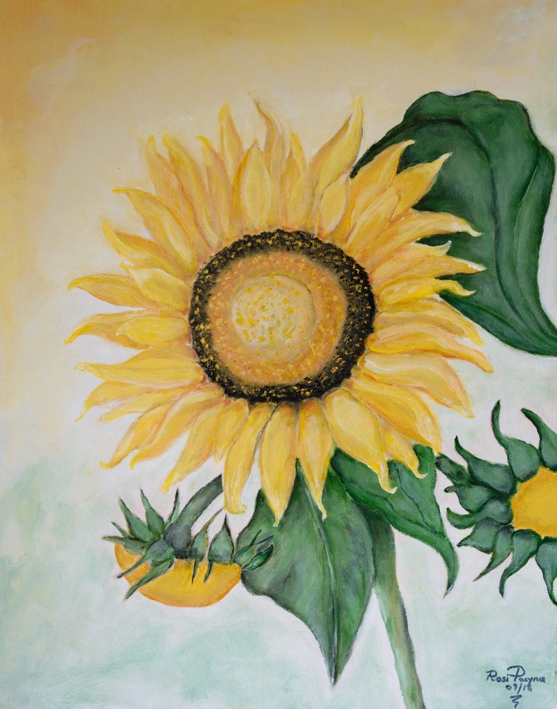 Sonnenblume, Acryl 40x50, Bild Nr. 172