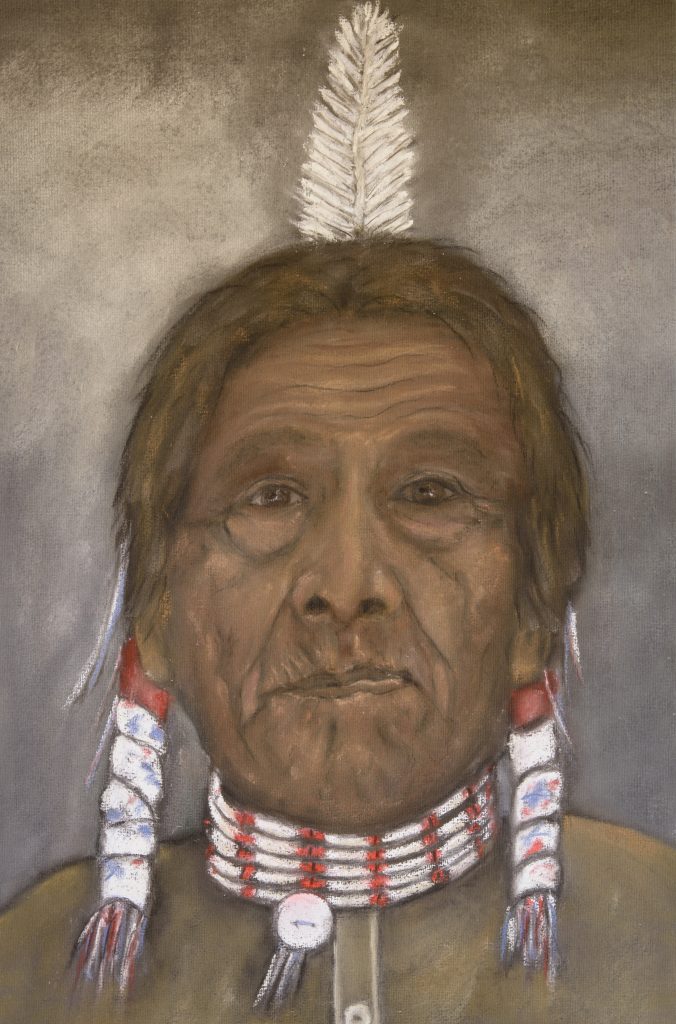 Sitting Bull, Pastellkreide 40x60 auf Leinwand, Bild Nr. 141