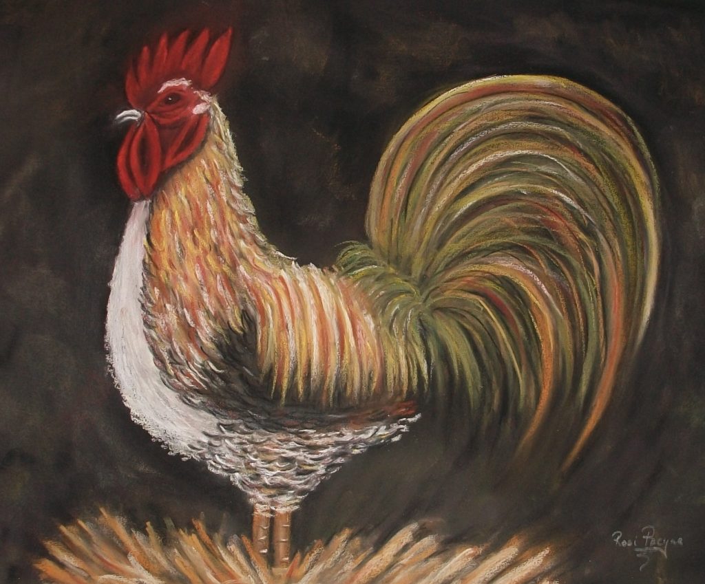 Herr der Hennen, Bild Nr. 15, Pastellkreide 50x70