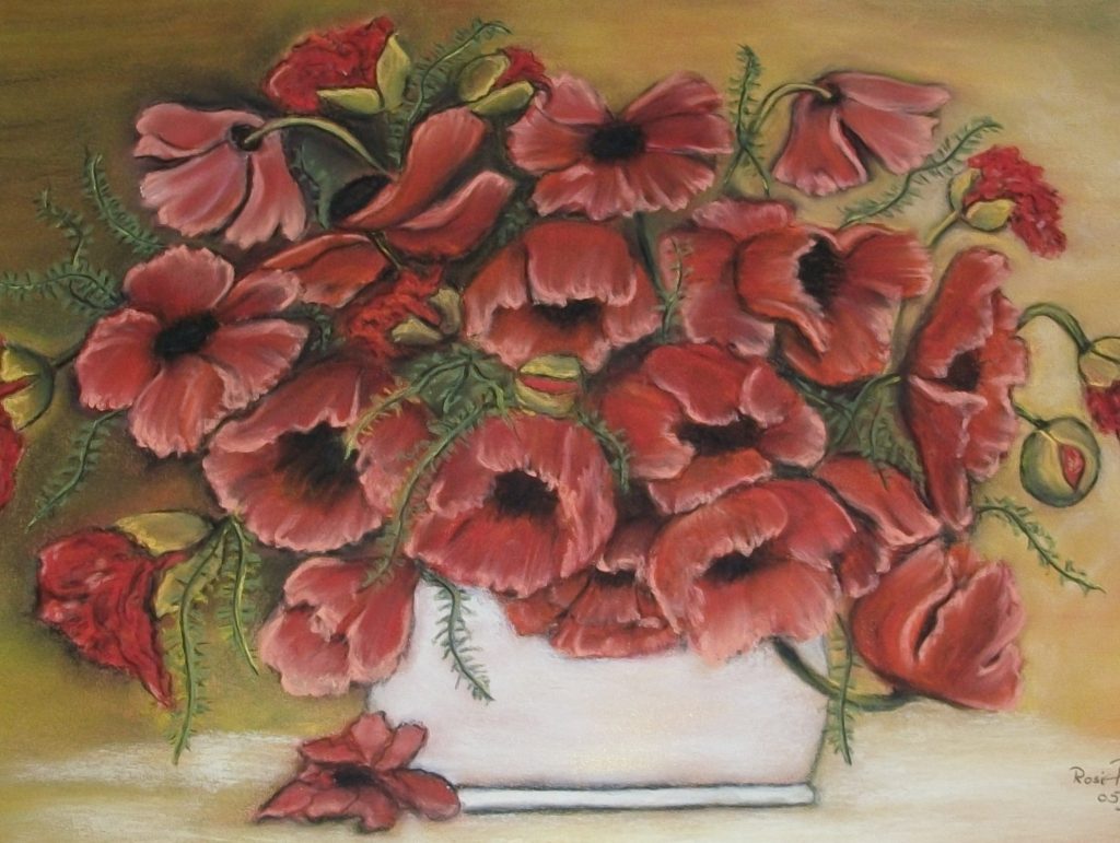 Prachtvoller Mohn, Bild Nr. 34  Pastellkreide 50x70