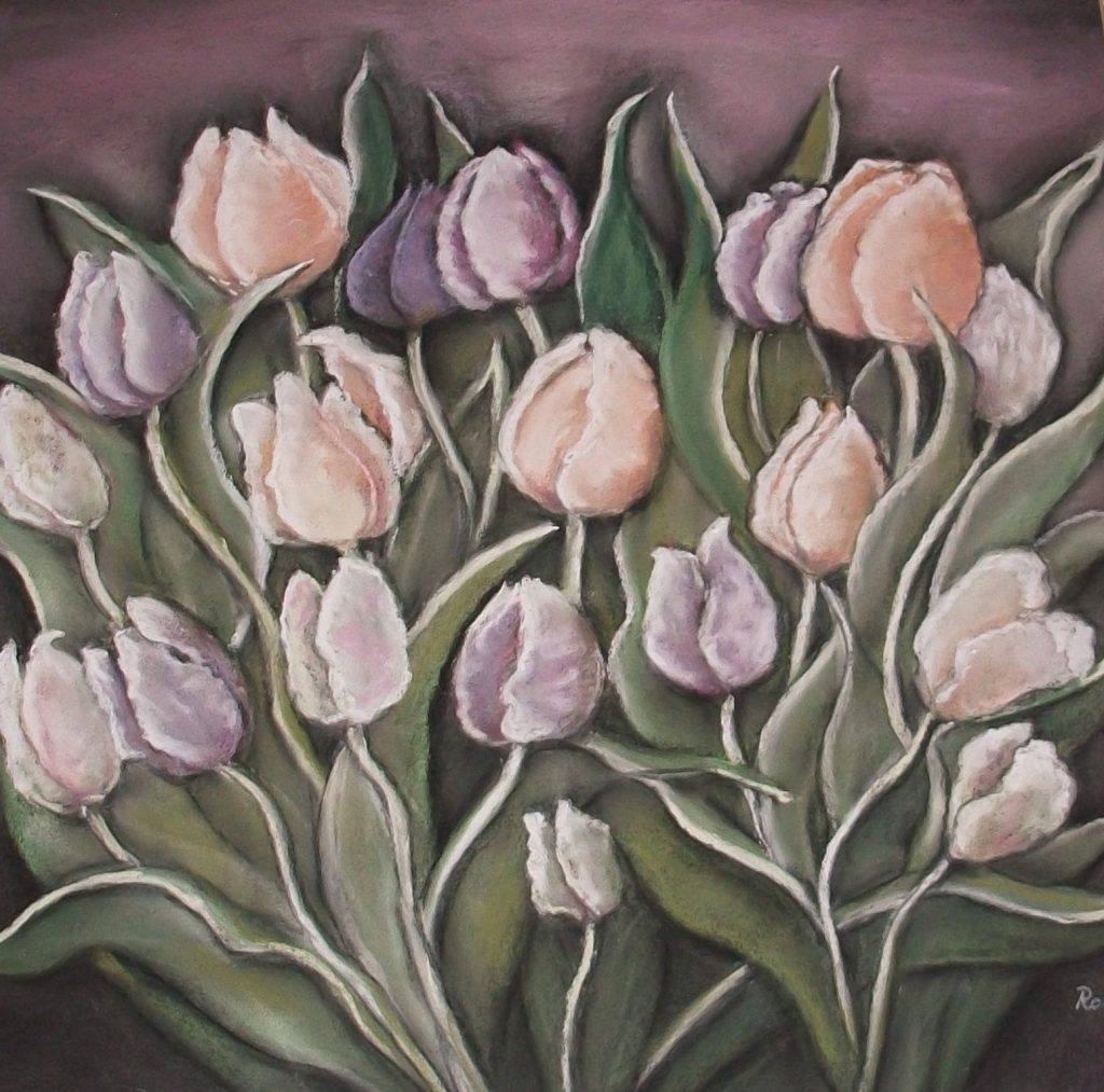 Tulpenvielfalt, Bild Nr. 14, Pastellkreide 50x50