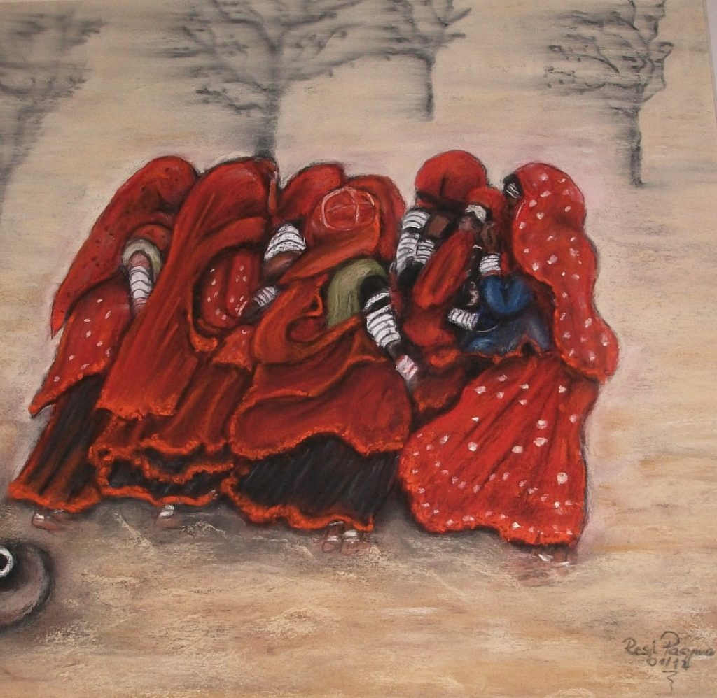 Im Sandsturm, Bild Nr. 39,  Pastellkreide 50x50