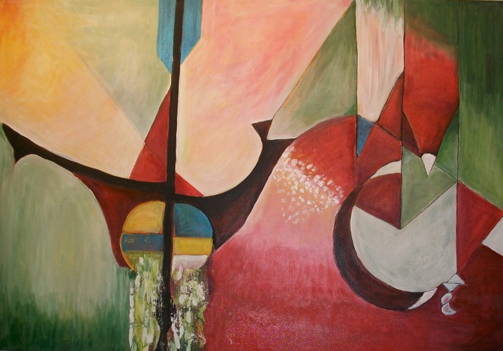 Im Fluß, Bild Nr. 158, Acryl 70x100
