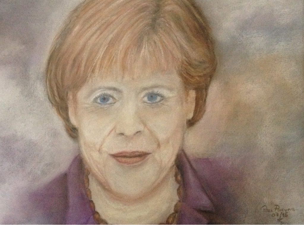 Angela Merkel in Pastellkreide 40x50, Bild Nr. 173