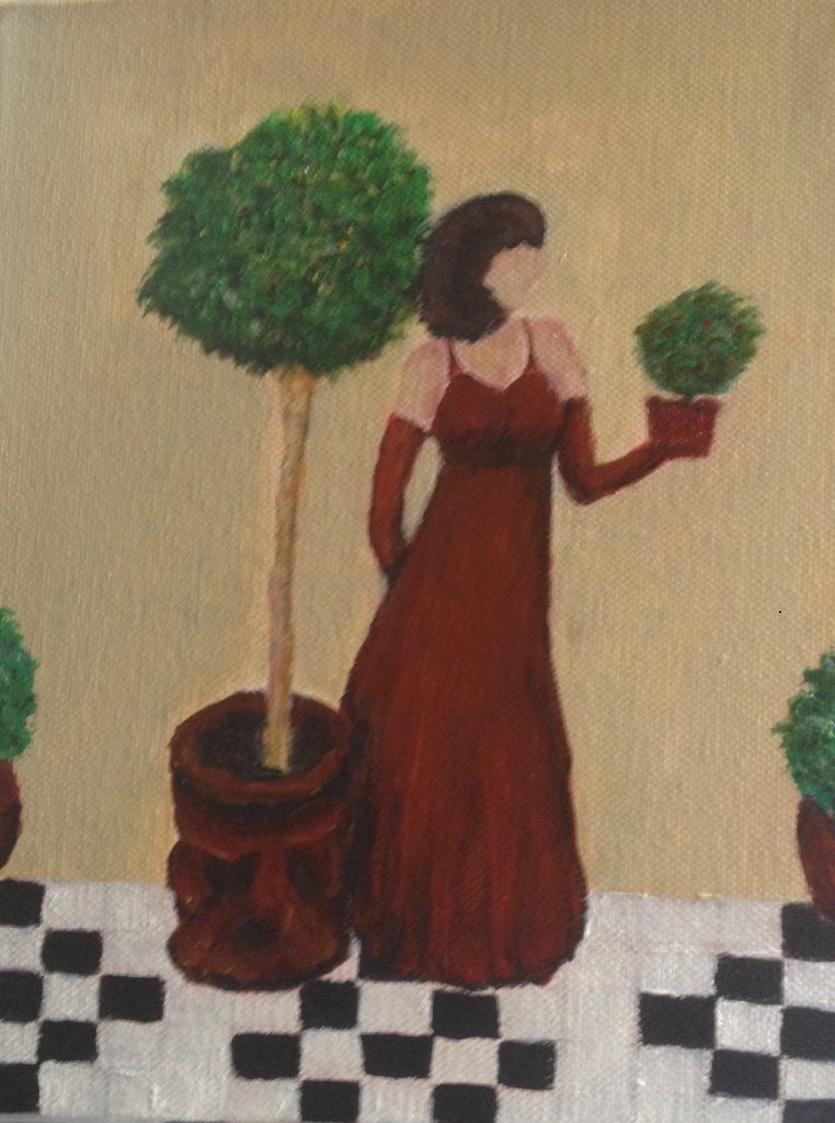 Auf der Terrasse 20x30, Acrylfarbe