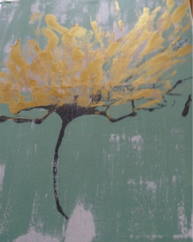 Goldblume in Acryl 50x70, Bild Nr. 171