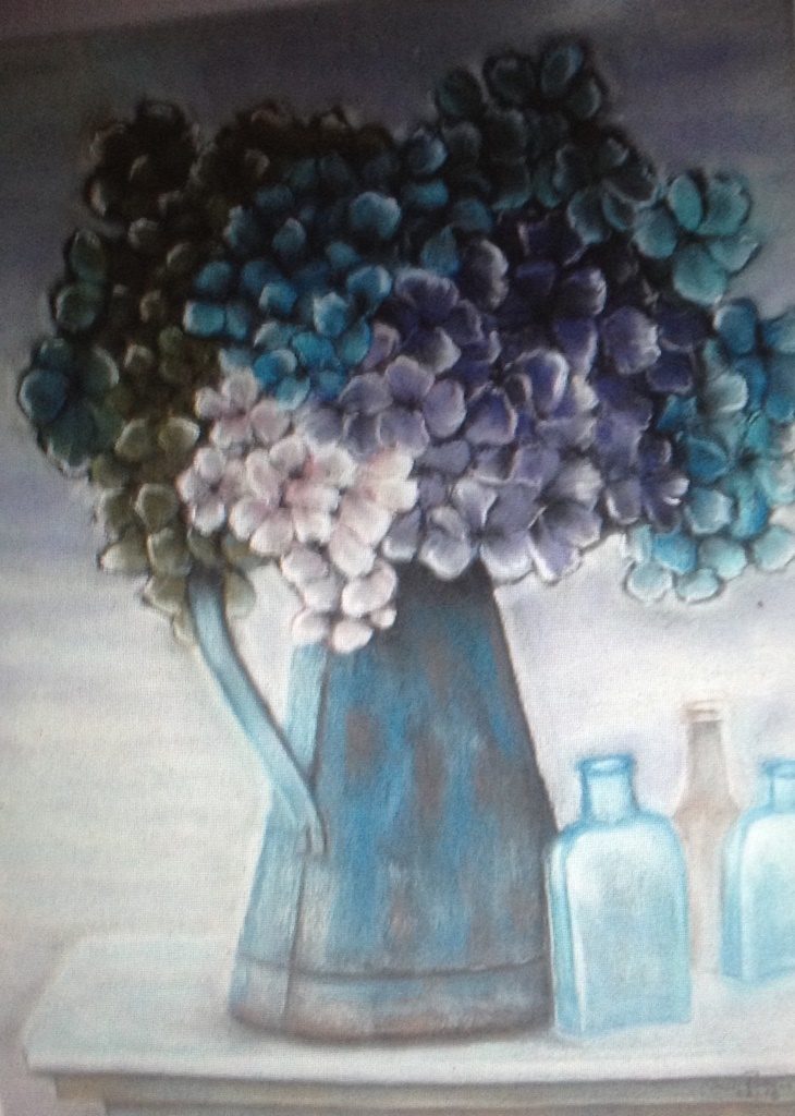 Horsensie im Krug, Bild Nr. 35, Pastellkreide 50x70