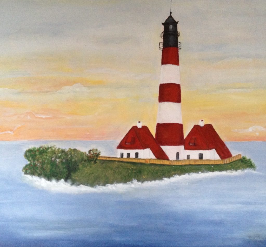 Westerhever Leuchtturm in Acryl 50x60, Bild Nr. 164