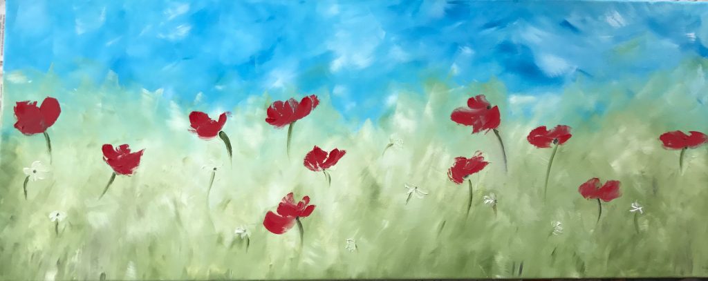 Mohnwiese - Öl, 40x100, Bild Nr. 68