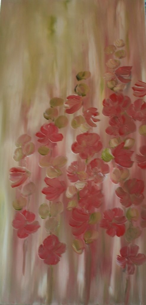 Stockrosenblüte, 30x60, Öl, Bild Nr.  51