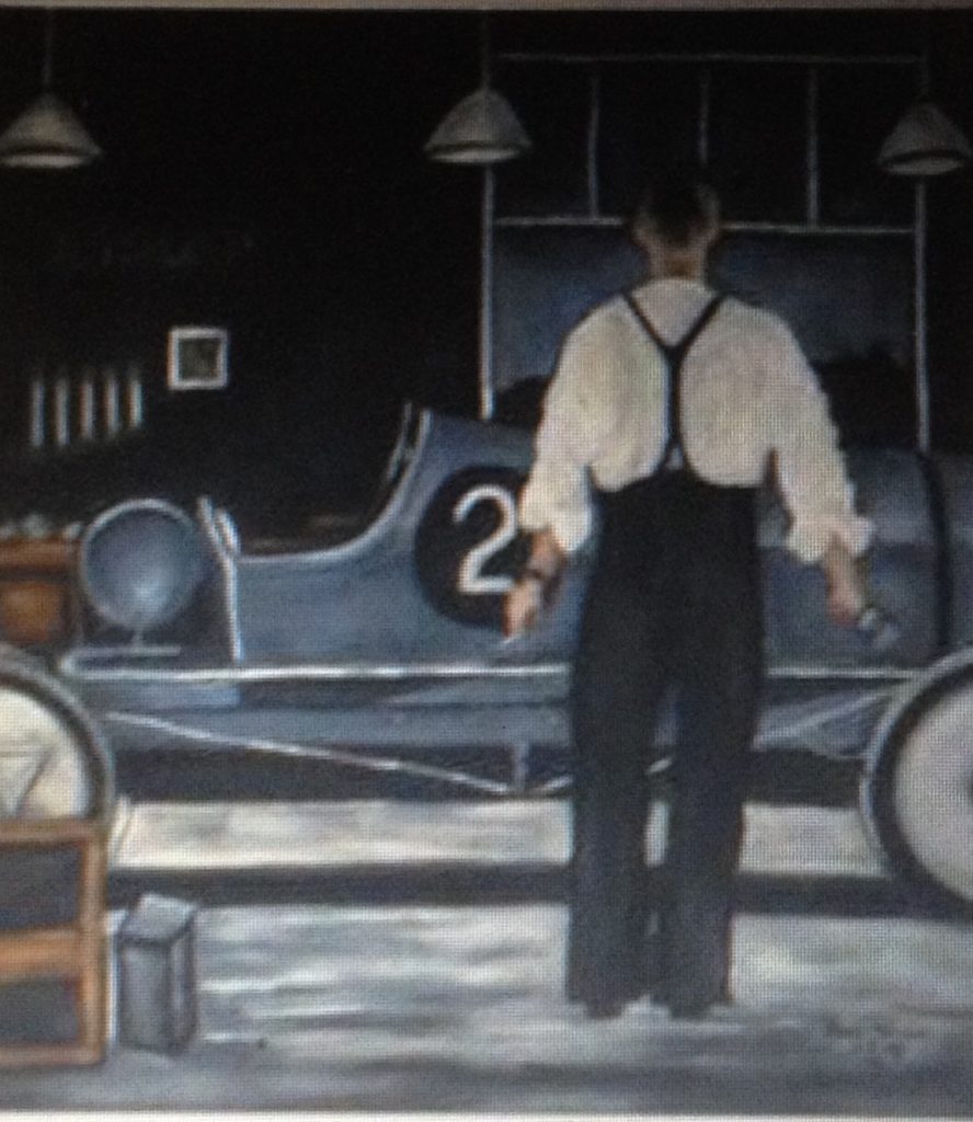 In der Werkstatt, nach Jack Vettriano, Pastellkreide 50x70